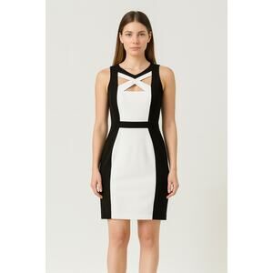 Connected Apparel Women’s Colorblock Sheath Cocktail Dress - Size 12 Petite NWT
